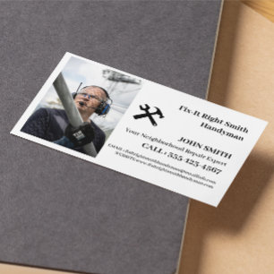 Carte de visite bricoleur avec photo personnalisée