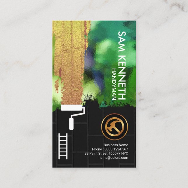 Carte De Visite Bricoleur noir grunge de mur de briques de mur (Devant)