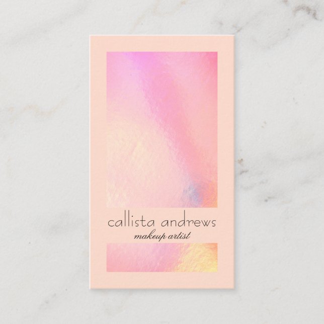 Carte De Visite Bright Elegant Holographique Bloc de couleur Iride (Devant)
