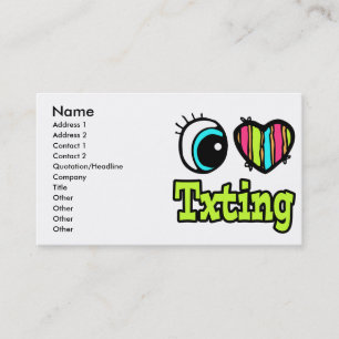 Carte De Visite Bright Eye Heart J'aime Texter