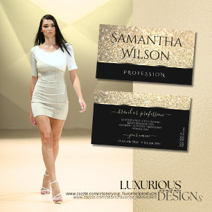 Carte De Visite Bright Gold Parties scintillant Lumineuses Étoile