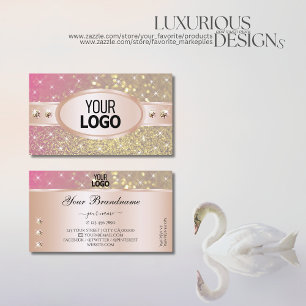 Carte De Visite Bright Gold Rose Purple Parties scintillant Bijoux