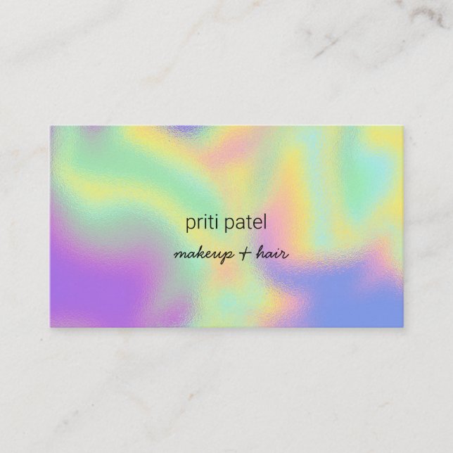 Carte De Visite Bright Holographique maquillage cheveux Lash ongle (Devant)
