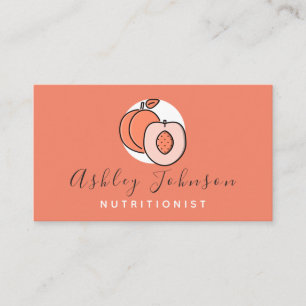 Carte De Visite Bright Orange Peach Delicious Fruit Nutriist