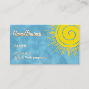 Carte De Visite Bright Yellow Sunshine dans un ciel bleu personnal