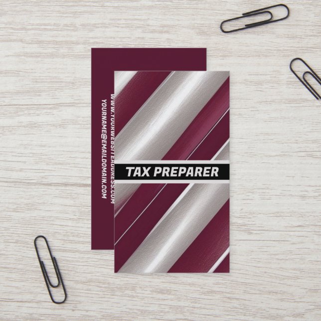Carte De Visite Brillance de la ligne de préparation fiscale (Devant/Arrière en situation)