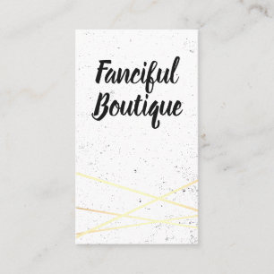 Carte De Visite Brillant blanc or géométrique