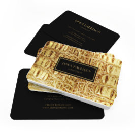 Carte De Visite Brillant Gold Designer Alligator Crocodile Skin