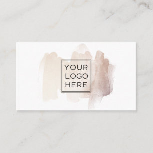Carte De Visite Brise-brosse chic   Faux Rose Gold avec logo