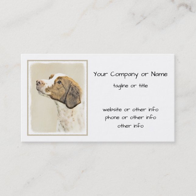 Carte De Visite Brittany Peinture - Cute Original Chien Art (Devant)