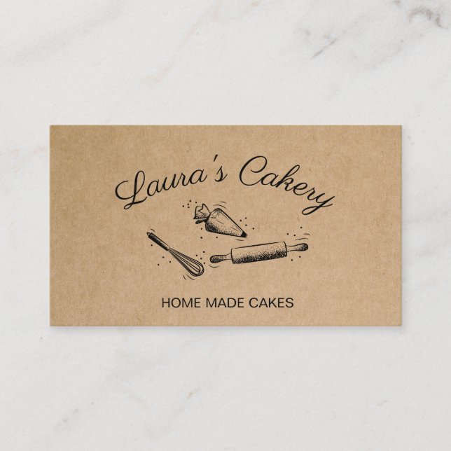 Carte De Visite broche à rouler & whisky cupcake Bakery Papier art (Devant)