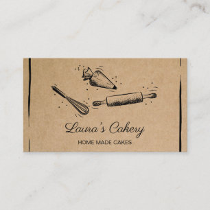 Carte De Visite broche à rouler & whisky cupcake Bakery Papier art