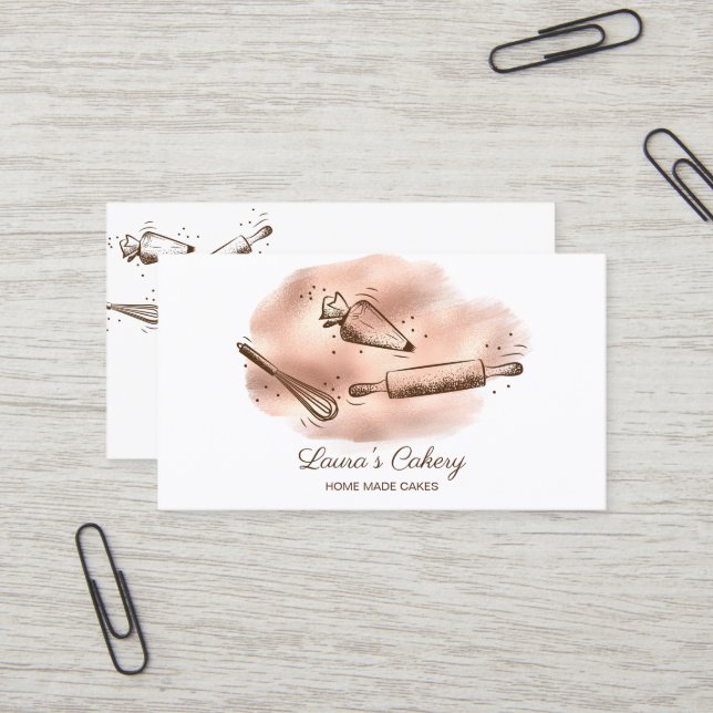 Carte De Visite broche à rouler & whisky cupcake Boulangerie Drivi (Devant/Arrière en situation)