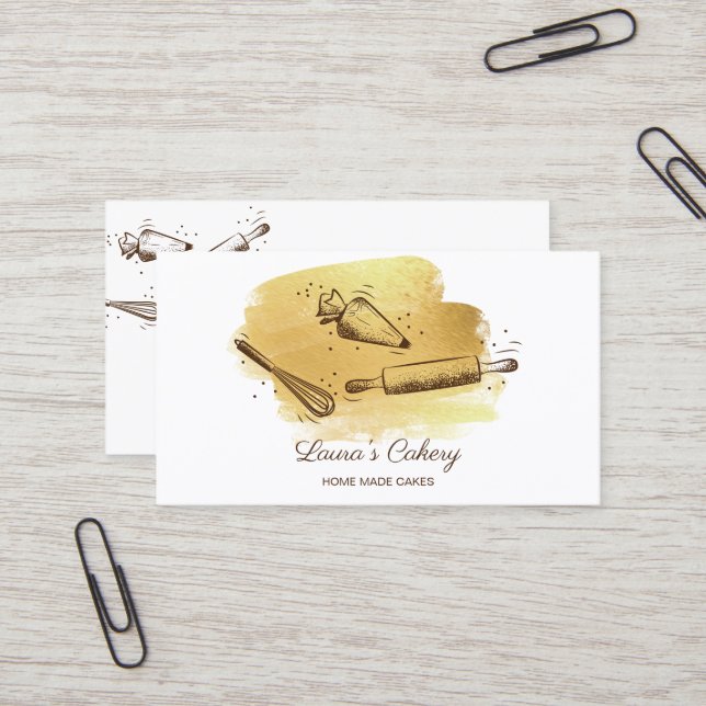 Carte De Visite broche à rouler & whisky cupcake Boulangerie Drivi (Devant/Arrière en situation)