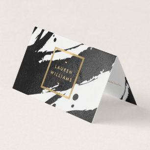 Carte De Visite Brochures Abstraites d'encre noire