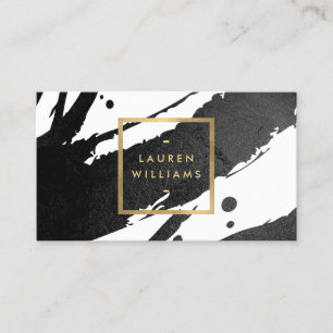 Carte De Visite Brochures Abstraites d'encre noire