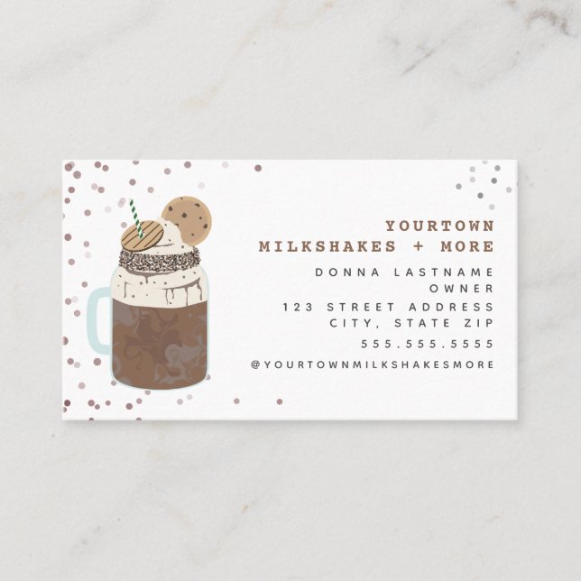 Carte De Visite Brochures au chocolat au lait extrême - Saupoudrer (Devant)