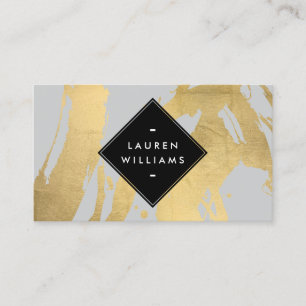 Carte De Visite Brochures Edgy Faux Gold sur Grey