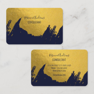 Carte De Visite Brochures Faux Gold avec Arrière - plan bleu marin