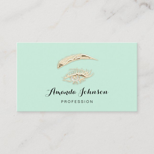 Carte De Visite Brochures professionnelles logo maquillage Gold Gr (Devant)