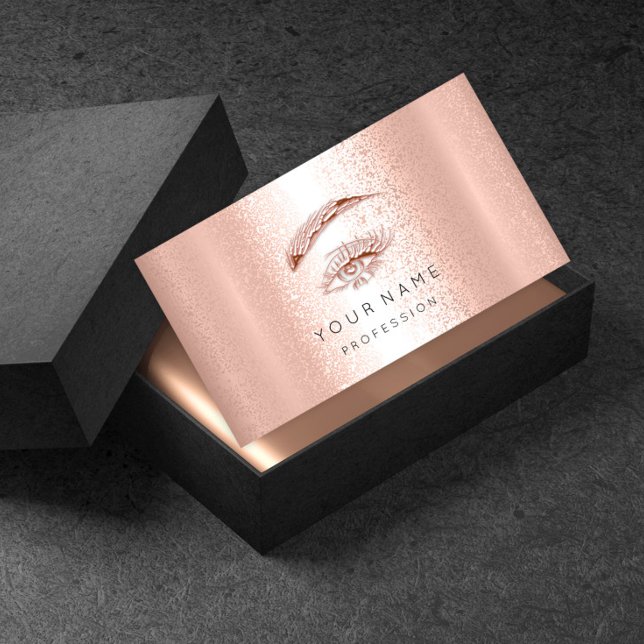 Carte De Visite Brochures professionnelles Maquillage Rose doré (Créateur téléchargé)