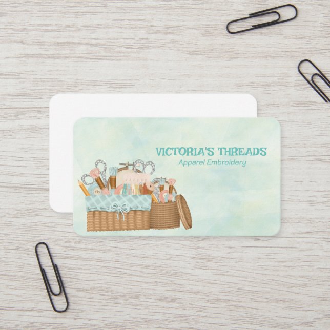 Carte De Visite Broderie de vêtements (Devant/Arrière en situation)