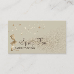 Carte De Visite Bronzage en or étincelant beige