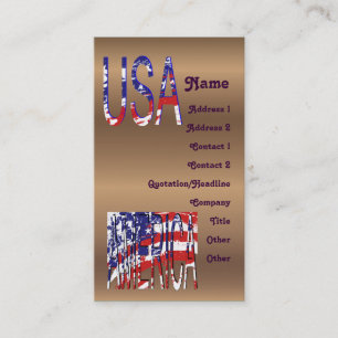 Carte De Visite Bronze American USA Créez votre propre