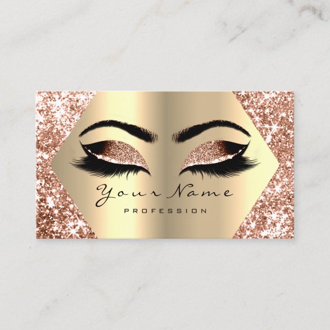 Carte De Visite Bronze Gold Parties scintillant maquillage Artiste (Devant)