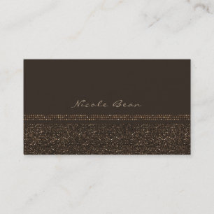 Carte De Visite Bronze Marron Chic Étincelant Glam Élégant Personn