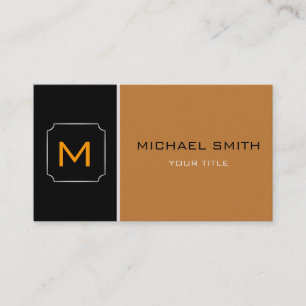 Carte De Visite Bronze & Noir Plain Élégant Professionnel Modern