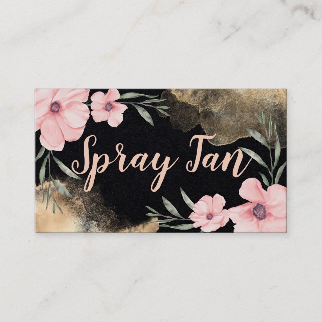 Carte De Visite Bronze Plutôt Floral Enk Mobile Spray Tan (Devant)