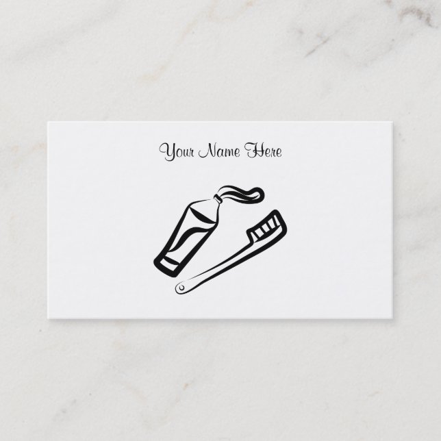 Carte De Visite Brosse à dents et pâte, votre nom ici (Devant)