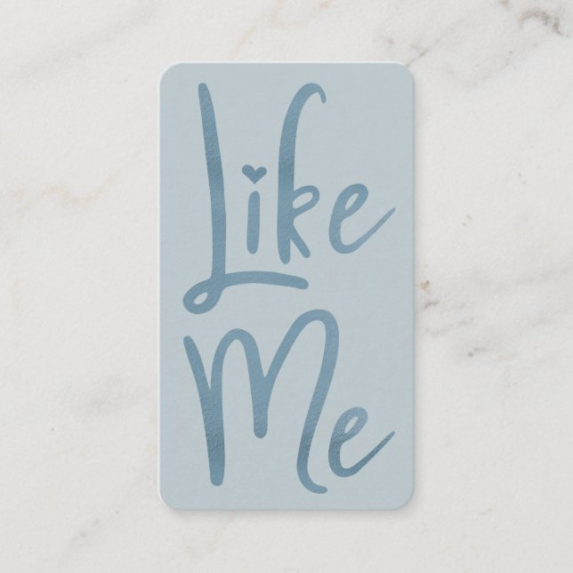 Carte De Visite Brosse à huile bleue tendance Script Comme moi Méd (Devant)