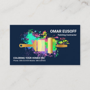 Carte De Visite Brosse à peinture poinçonneuse or
