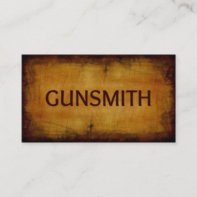 Carte de visite brossé d'antiquité Gunsmith (Devant)