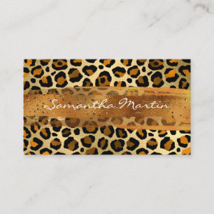 Carte De Visite Brosse Leopard en or de cuivre