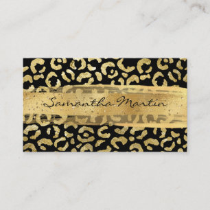 Carte De Visite Brosse Leopard Or Golden Foil
