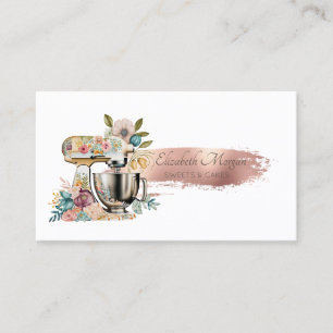 Carte De Visite Brosse Pâtisserie Pâtisserie Mixage floral