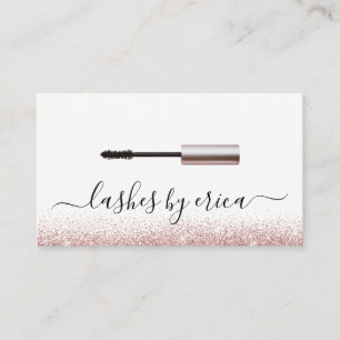 Carte De Visite Brosse rose de mascara d'or de maquilleur de