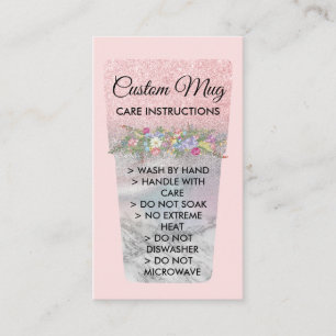 Carte De Visite Brosse rose pâle - Instructions de soins