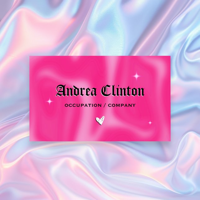 Carte De Visite Brosse rose rétro y2k (Créateur téléchargé)