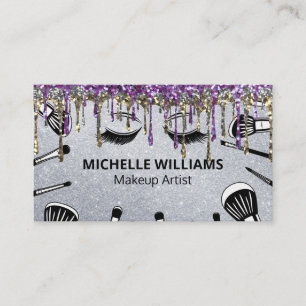 Carte De Visite Brosses   Artiste de maquillage   Parties scintill