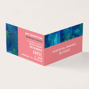 Carte De Visite Brosses bleues, Exposition Artiste, Détail