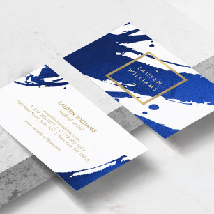 Carte De Visite Brosses bleues Indigo Abstraites