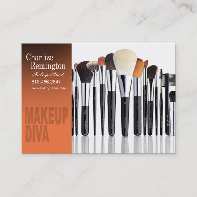 Carte De Visite Brosses de diva de maquillage - maquilleur de (Devant)