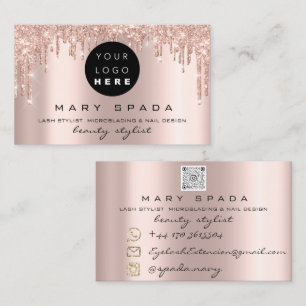 Carte De Visite Brosses de maquillage Lashes Rose Lèvres Lèvres Qr
