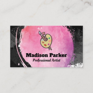 Carte De Visite Brosses de peinture de palette   Aquarelle