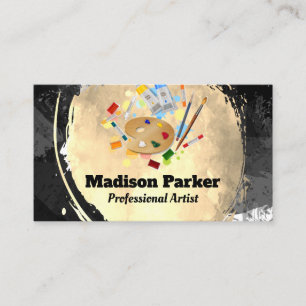 Carte De Visite Brosses de peinture de palette Art moderne