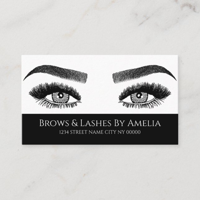 Carte De Visite Brosses et cils Microblading, Extensions Eyelash (Devant)